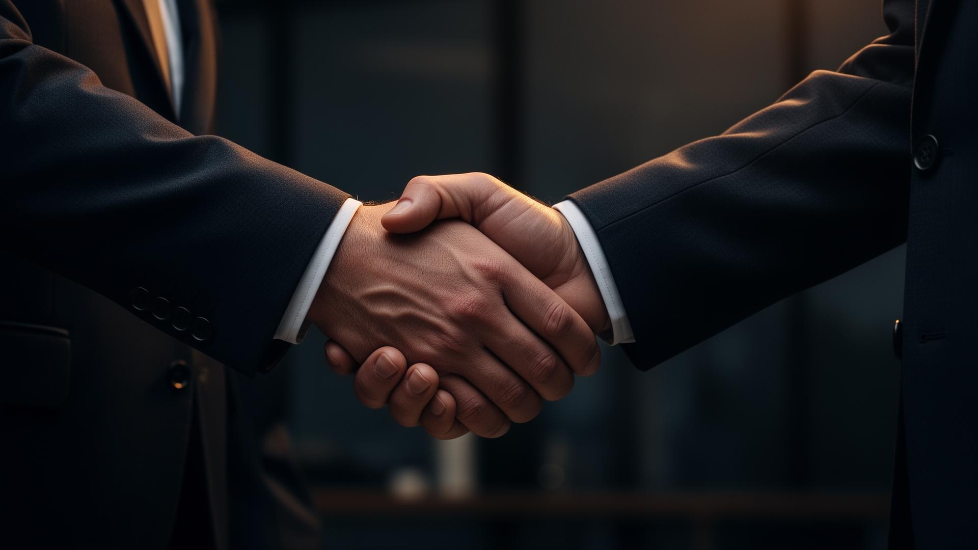 Business partners shaking hands